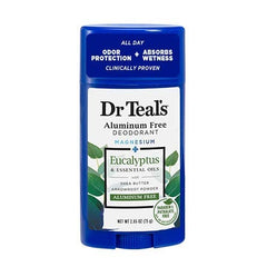 Magnesium, arrowroot, and baking soda blend in Dr Teal's deodorant.