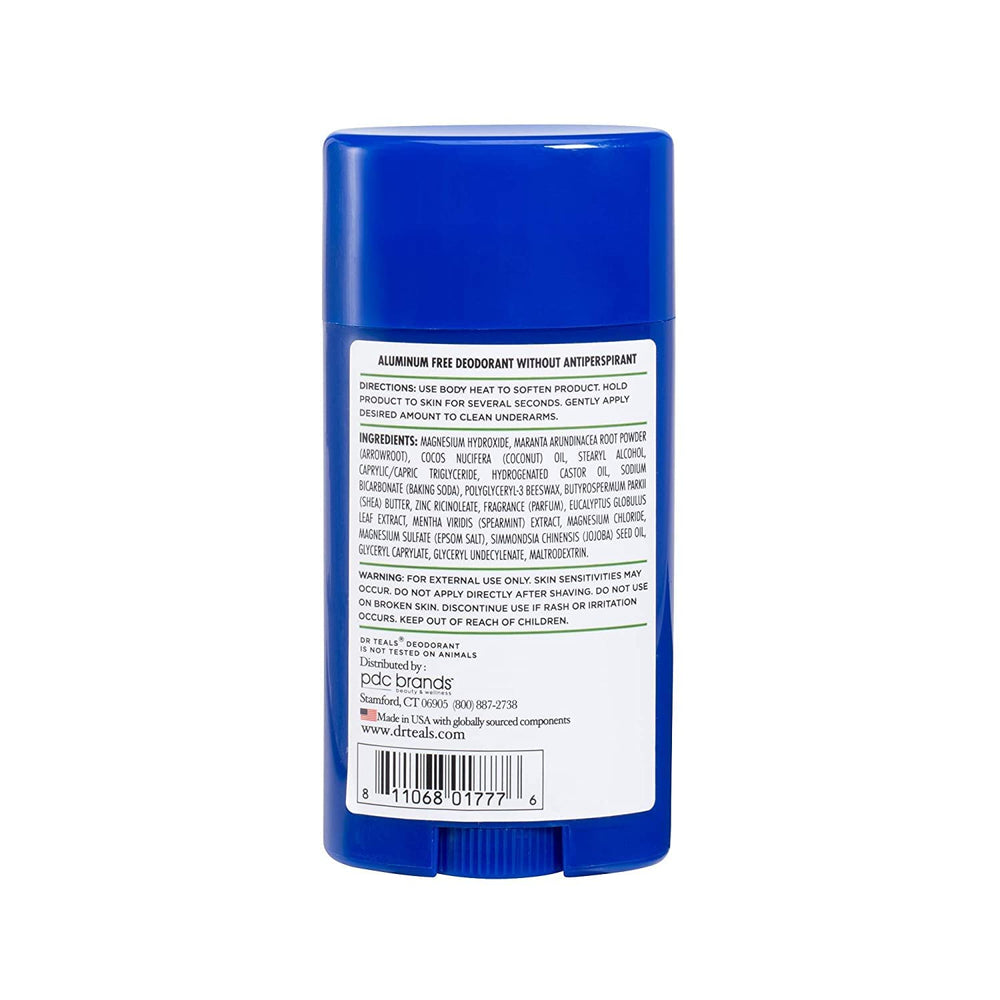 Applying Dr Teal's deodorant for a fresh, dry feel.