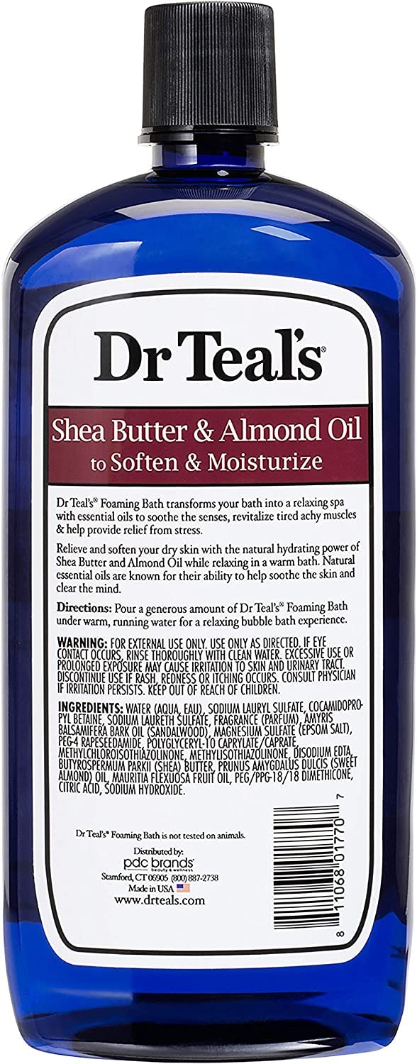 Close-up of Lavender foaming bath lather from Dr Teal's