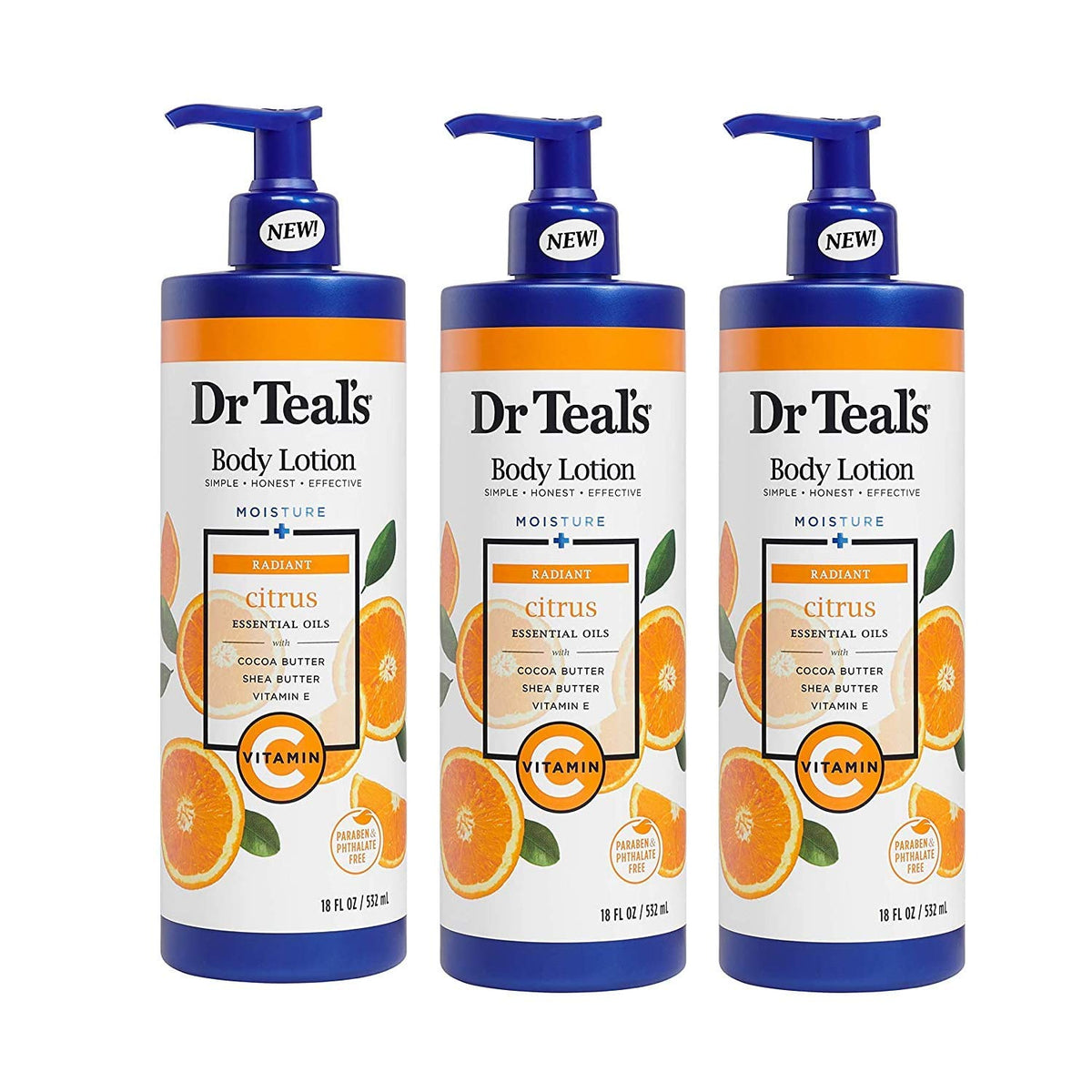 Dr Teal's Glow & Radiance gift set with 3 bottles, moisturizing skin and uplifting mood.