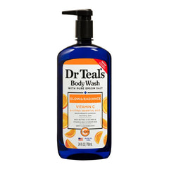 Dr Teal's Glow & Radiance bottle with citrus scent.