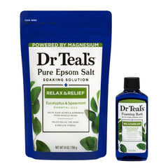 Dr Teal's foaming bath bottle enhances spa-like at-home relaxation