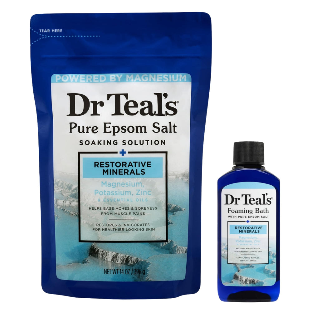 Dr Teal's foaming bath bottle complements salts for a spa-like bath.