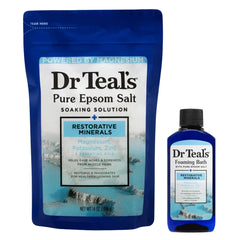 Dr Teal's foaming bath bottle complements salts for a spa-like bath.
