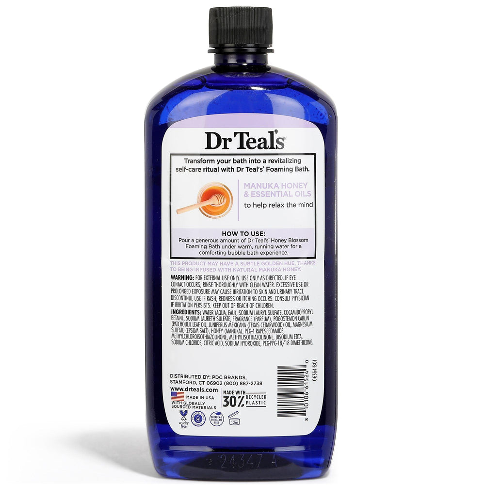Dr Teal's Honey Blossom Foaming Bath for a relaxing, fragrant bath experience.