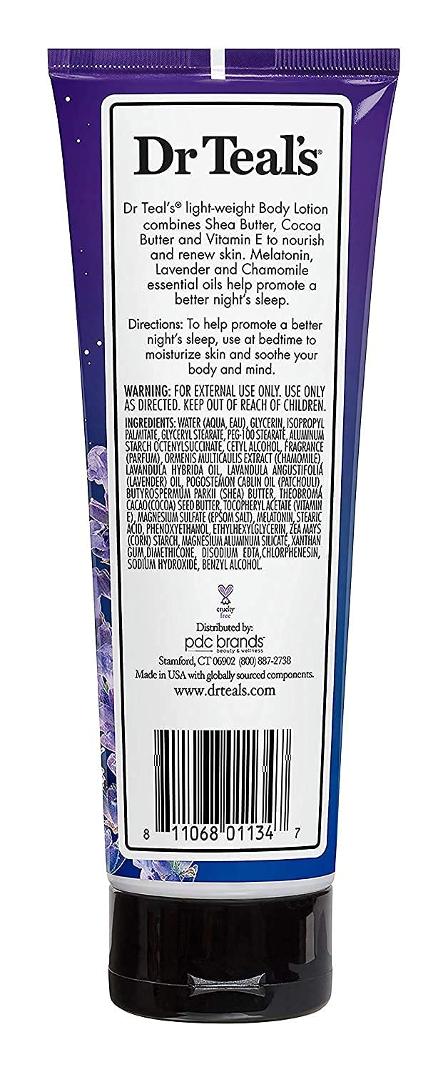 Lavender and Chamomile blend ingredients visible for a soothing evening ritual.