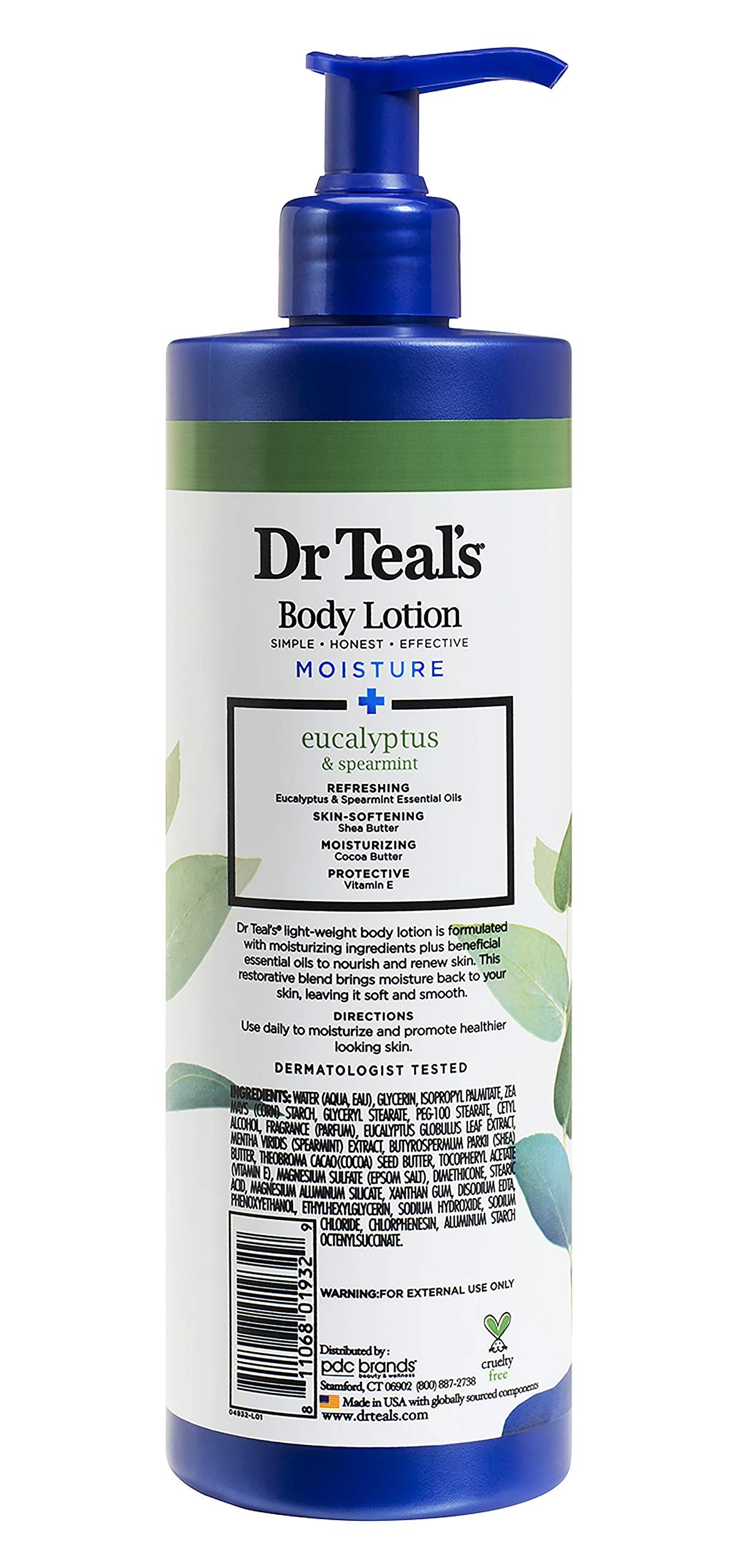 Dr Teal's Moisture Plus ingredients closeup with shea butter and vitamin E for nourishment