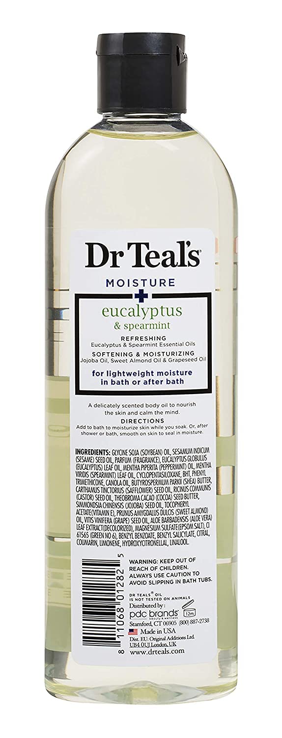Dr Teal's shimmering finish as moisture is sealed