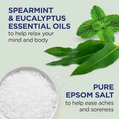 Pouring Dr Teal's soak into a bath for a soothing ritual