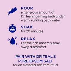 Dr Teal's Pure Epsom Salt bath bottle highlighting magnesium to refresh skin