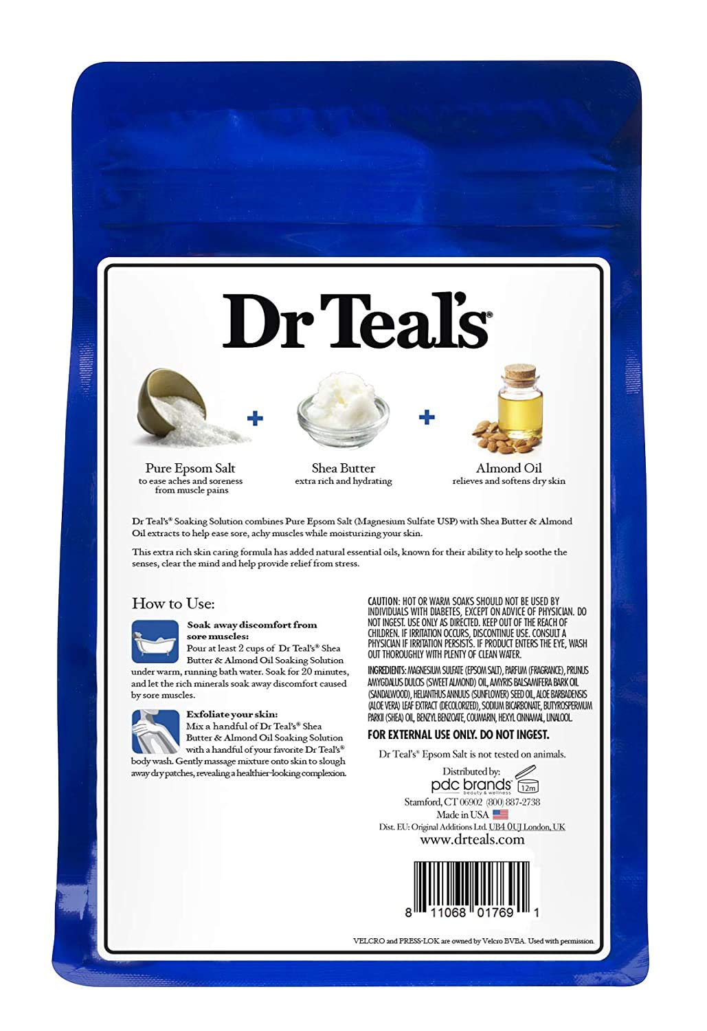 Dr Teal's relaxing bath scene conveys stress relief potential with natural ingredients.
