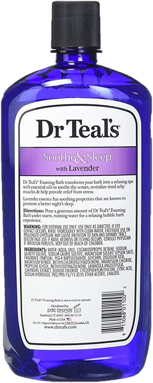 Spa-like bath scene with Dr Teal's for relaxation and stress relief