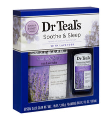 Dr Teal's sampler gift set packaging shown for gifting and spa-like relaxation at home.
