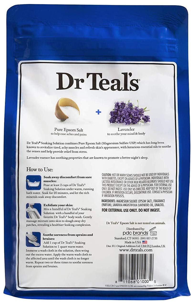 Dr Teal's Soaking Solution provides a calming soak with essential oils.