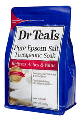 Dr Teal's magnesium sulfate soak bottle label ready for home spa moments.