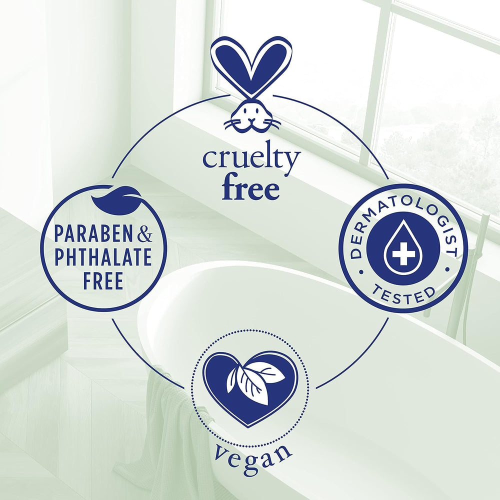 Dr Teal's vegan, paraben-free, cruelty-free formula label visible