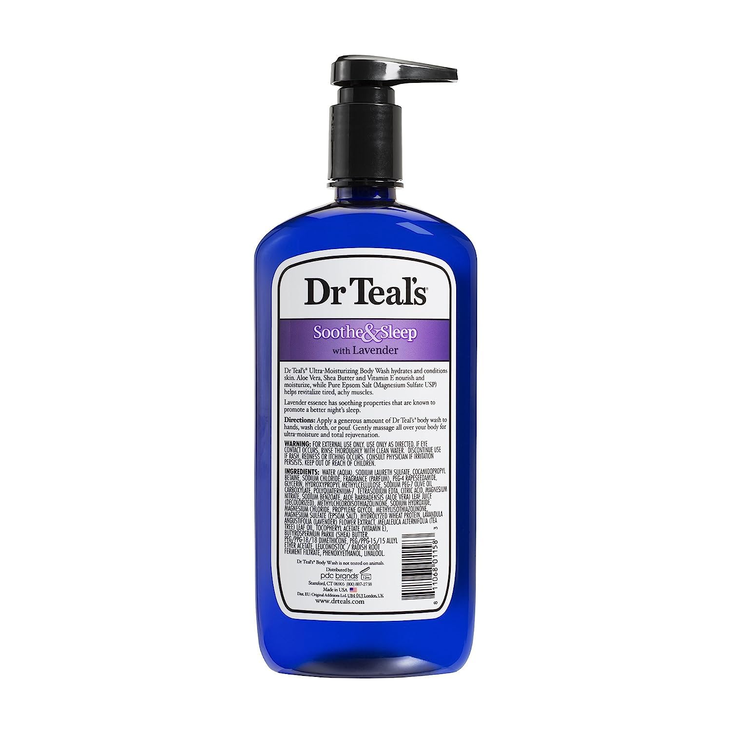 Dr Teal's Vitamin C & Citrus body wash bottle pour with refreshing citrus.