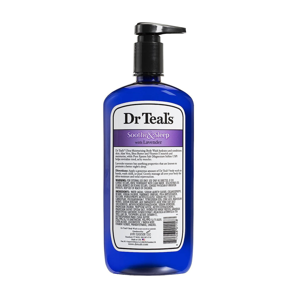 Dr Teal's Vitamin C & Citrus body wash bottle pour with refreshing citrus.