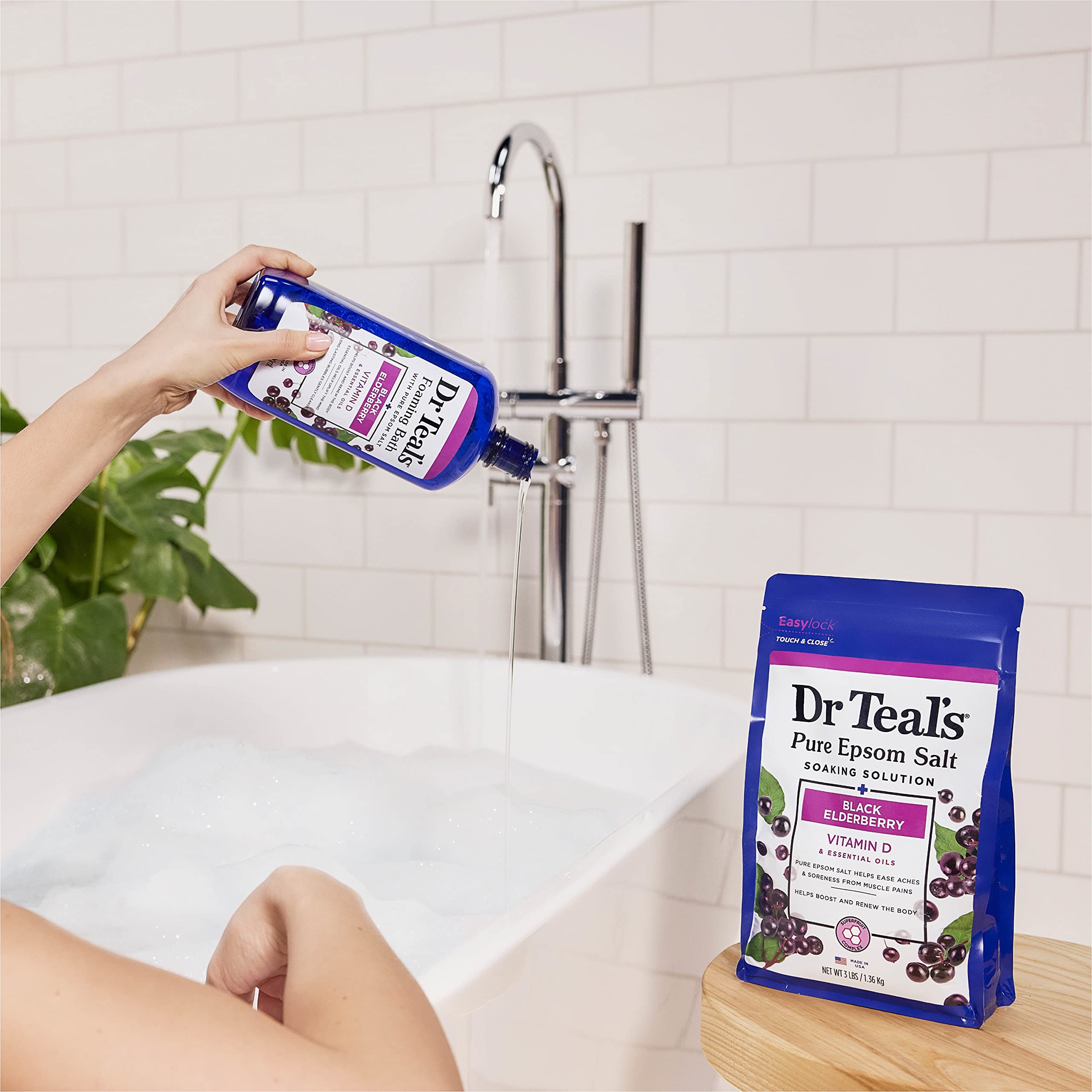 Dr Teal's Vitamin D infused bath bottle for a soothing soak