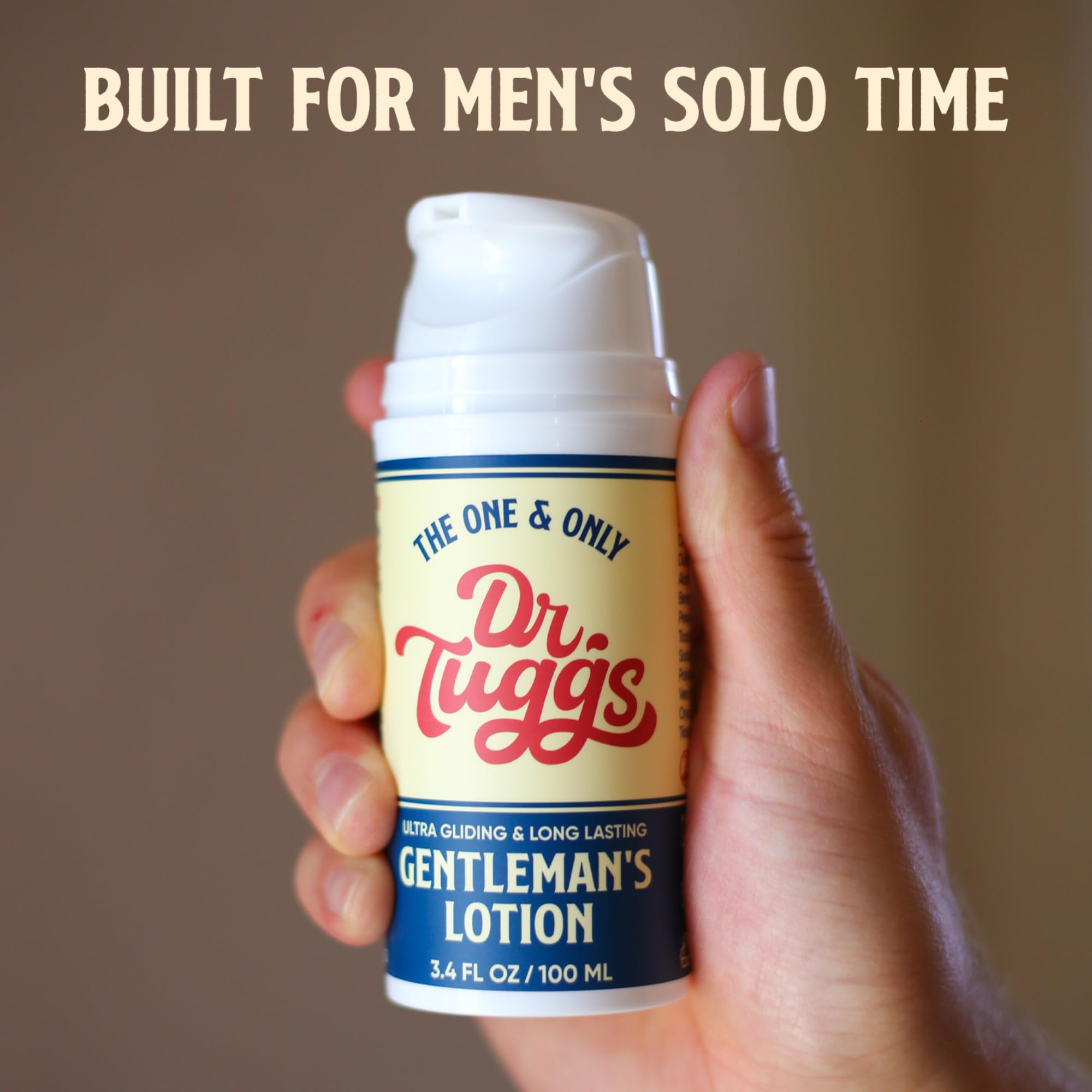 Dr. Tuggs Gentleman’s Lotion product on shelf communicates premium, fragrance-free care.