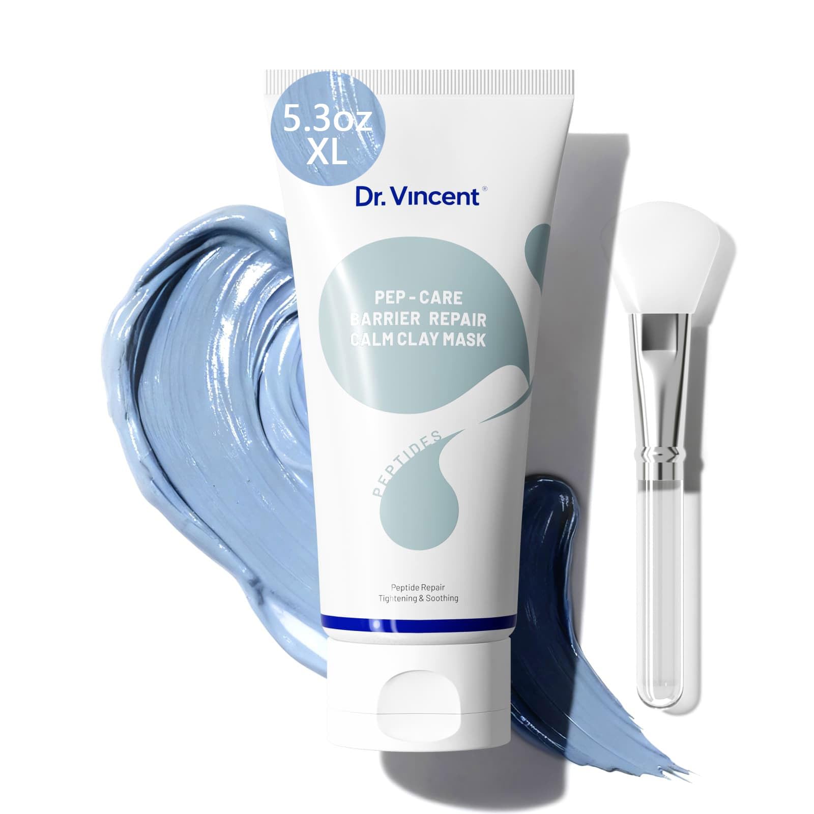 Dr Vincent Deep Pore Cleansing Blue Clay Mask jar close-up highlighting pore cleansing formula