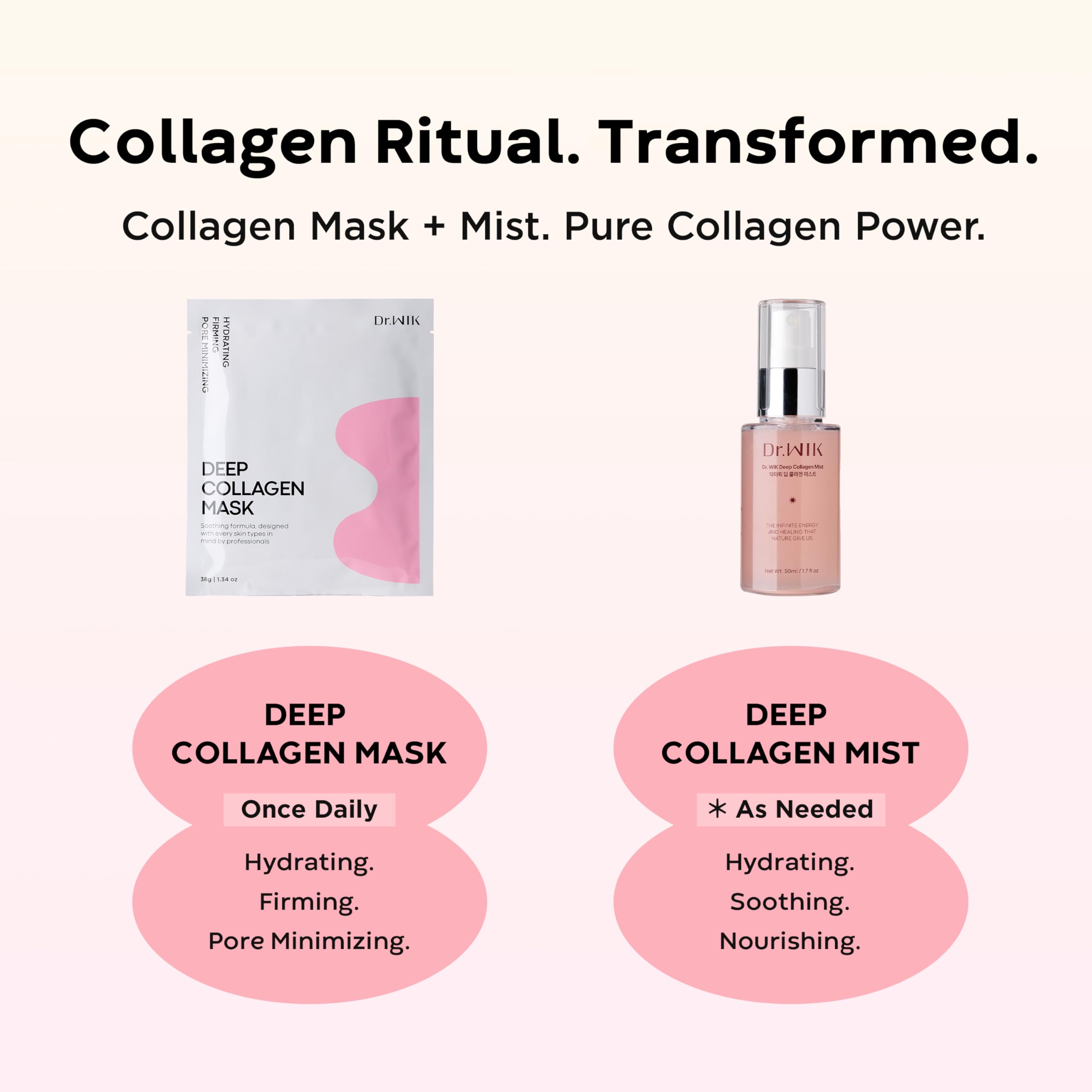 DR. WIK Deep Collagen Hydrating Face Mist travel-size for on-the-go hydration.