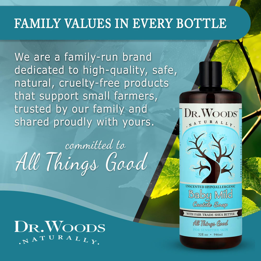 Dr. Woods pack of two bottles highlights value and long-lasting gentle cleanser.