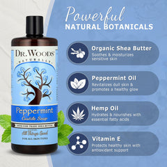 Dr. Woods peppermint castile soap for hands with soothing lather
