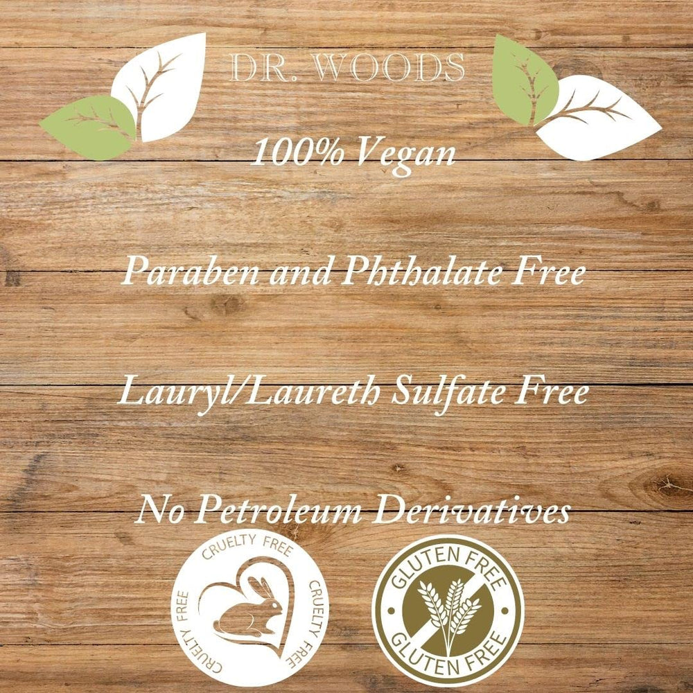 Dr. Woods Tea Tree Castile Soap with vitamin E and hemp oil.