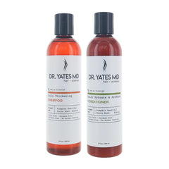 Dr. Yates MD bundle packshot featuring pumpkin seed oil and yucca root for fuller hair