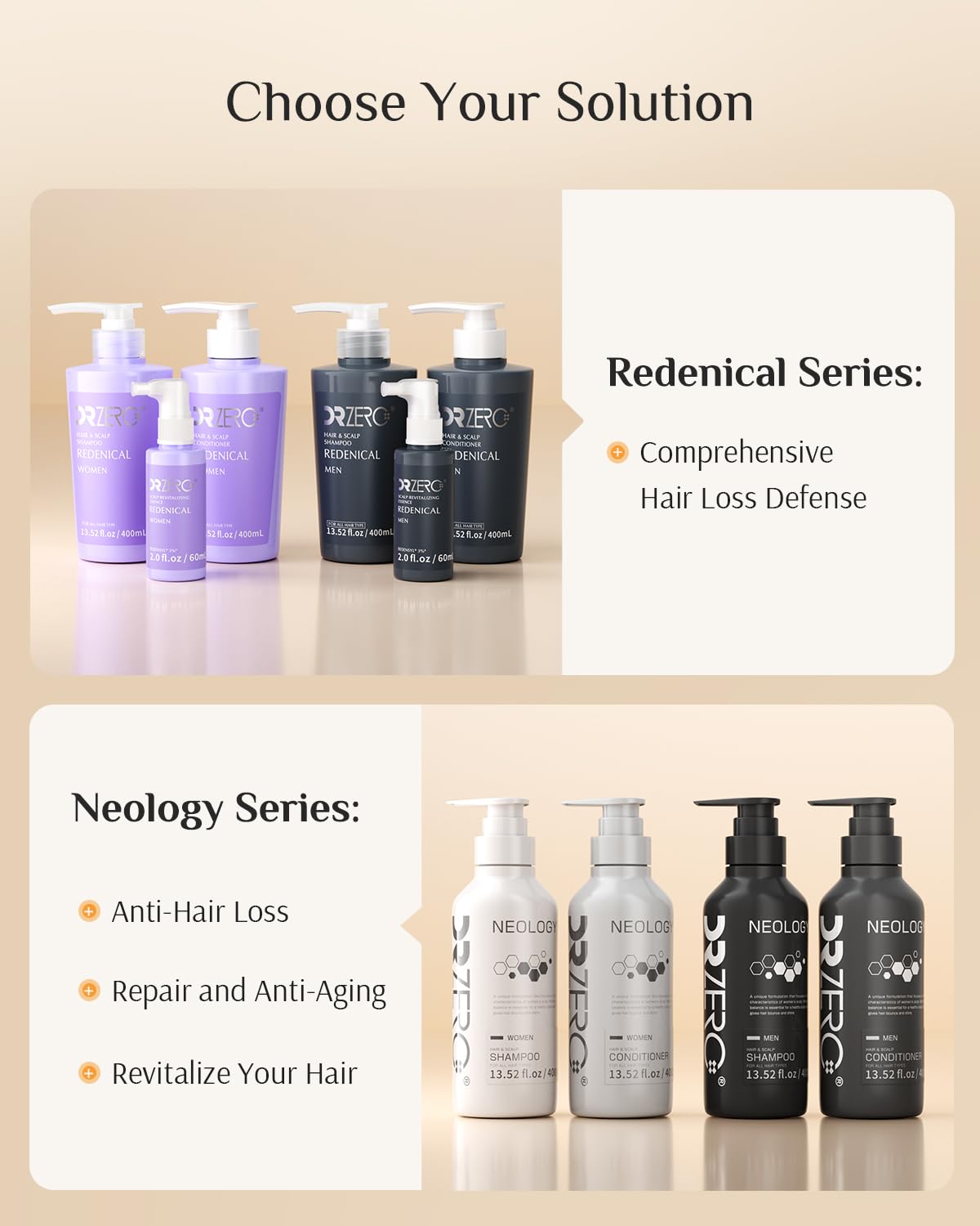 DR ZERO Neology finished hair with healthy shine and bounce