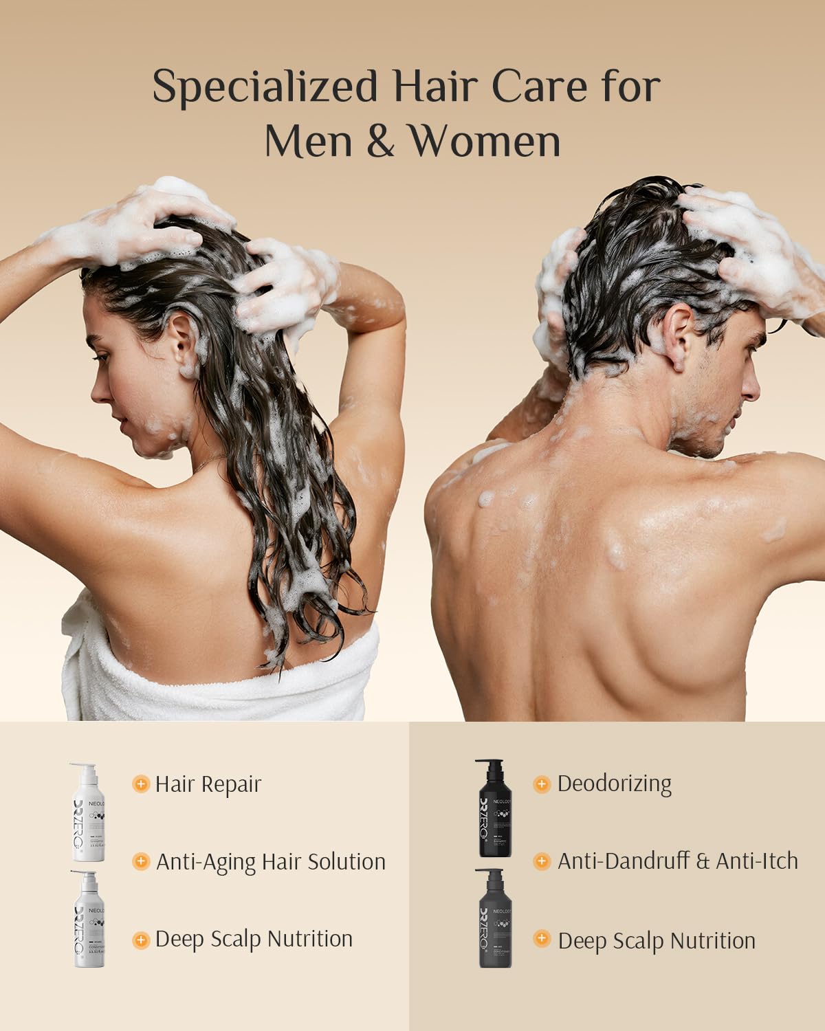 DR ZERO Neology scalp close-up showing clean, residue-free formula