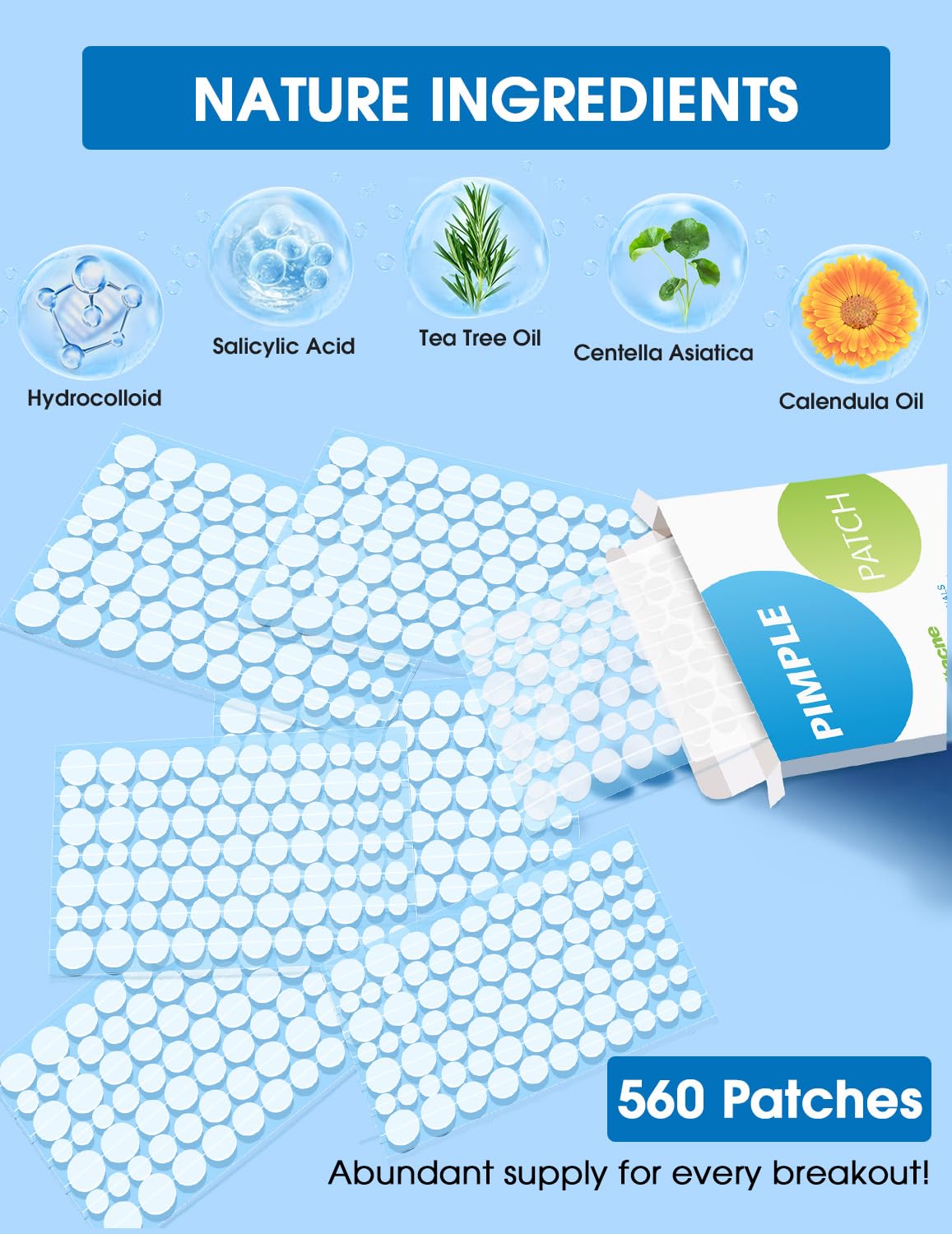 Dr. Zitacne patch 12mm absorbs fluids for rapid blemish management