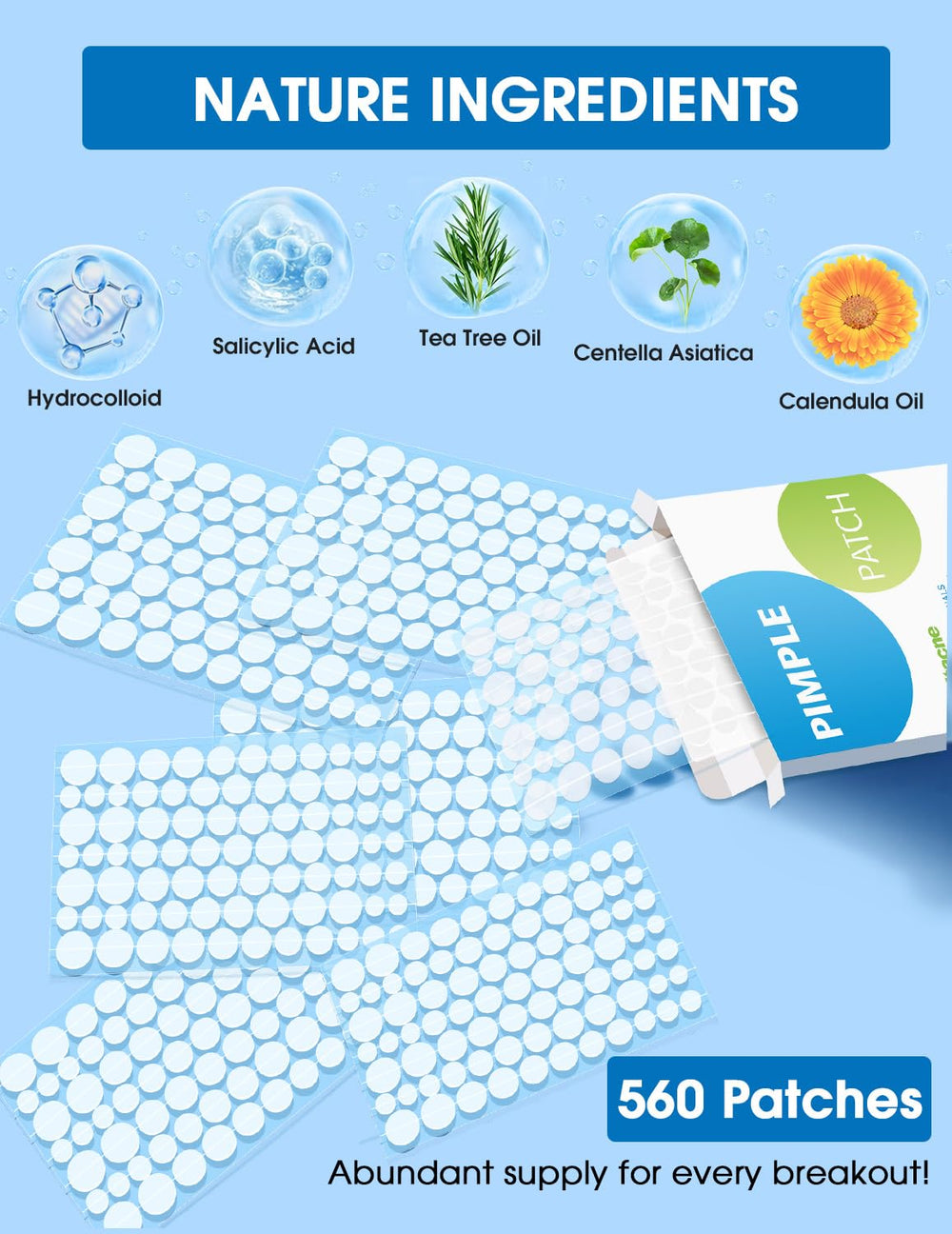 Dr. Zitacne patch 12mm absorbs fluids for rapid blemish management