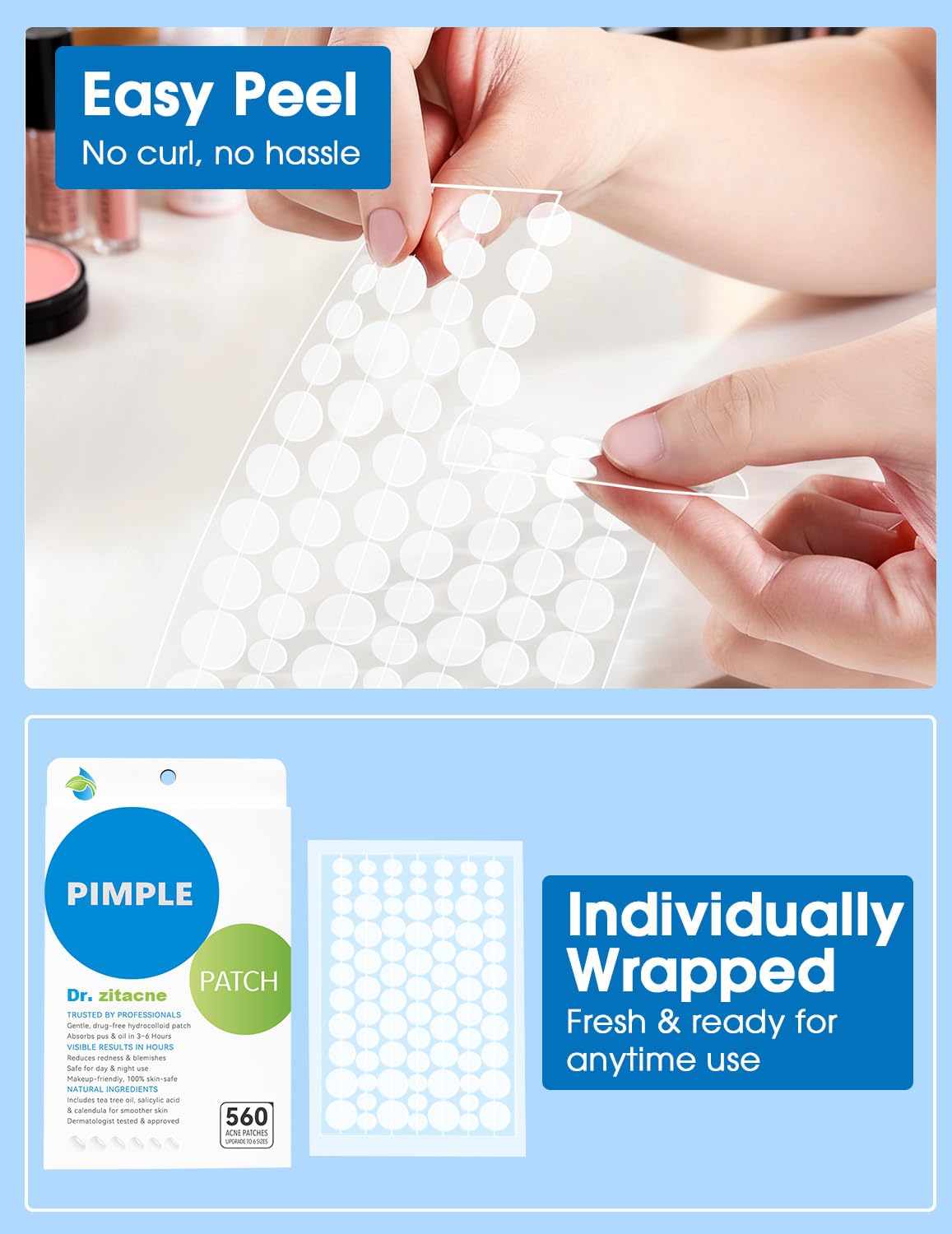 Dr. Zitacne patch 14mm clears larger spots with invisible coverage