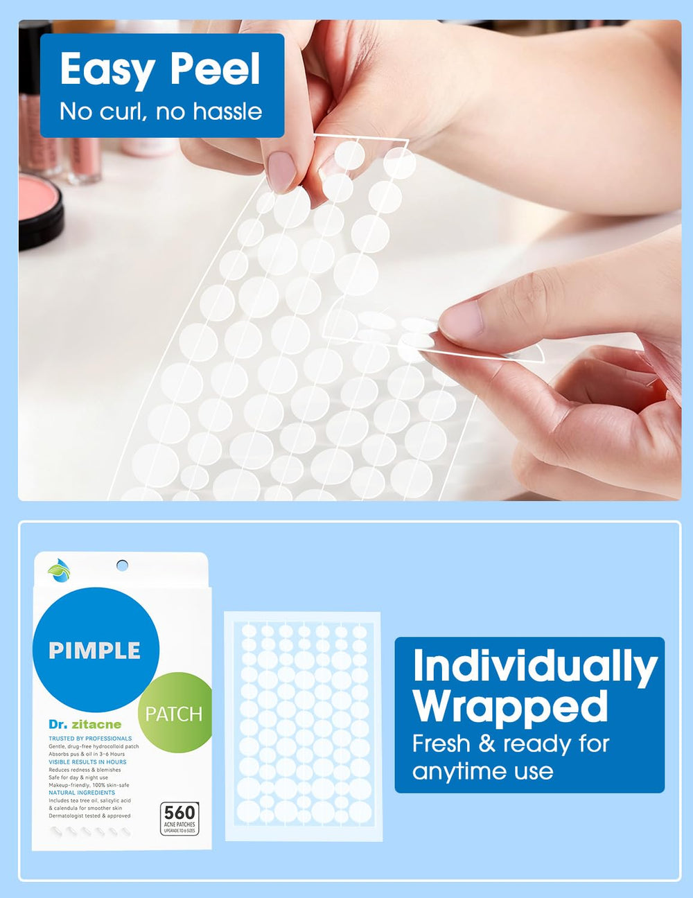 Dr. Zitacne patch 14mm clears larger spots with invisible coverage