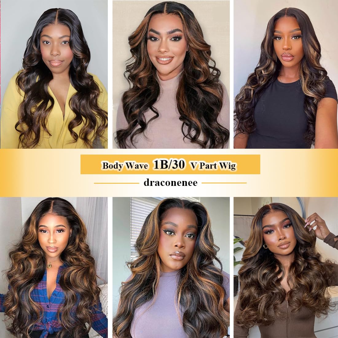 Draconenee 18-inch V Part wig provides natural fullness and volume