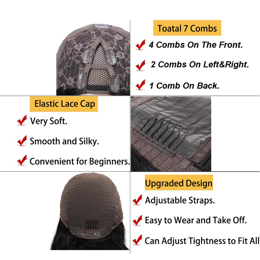 Draconenee breathable cap no-shedding V Part wig for comfort
