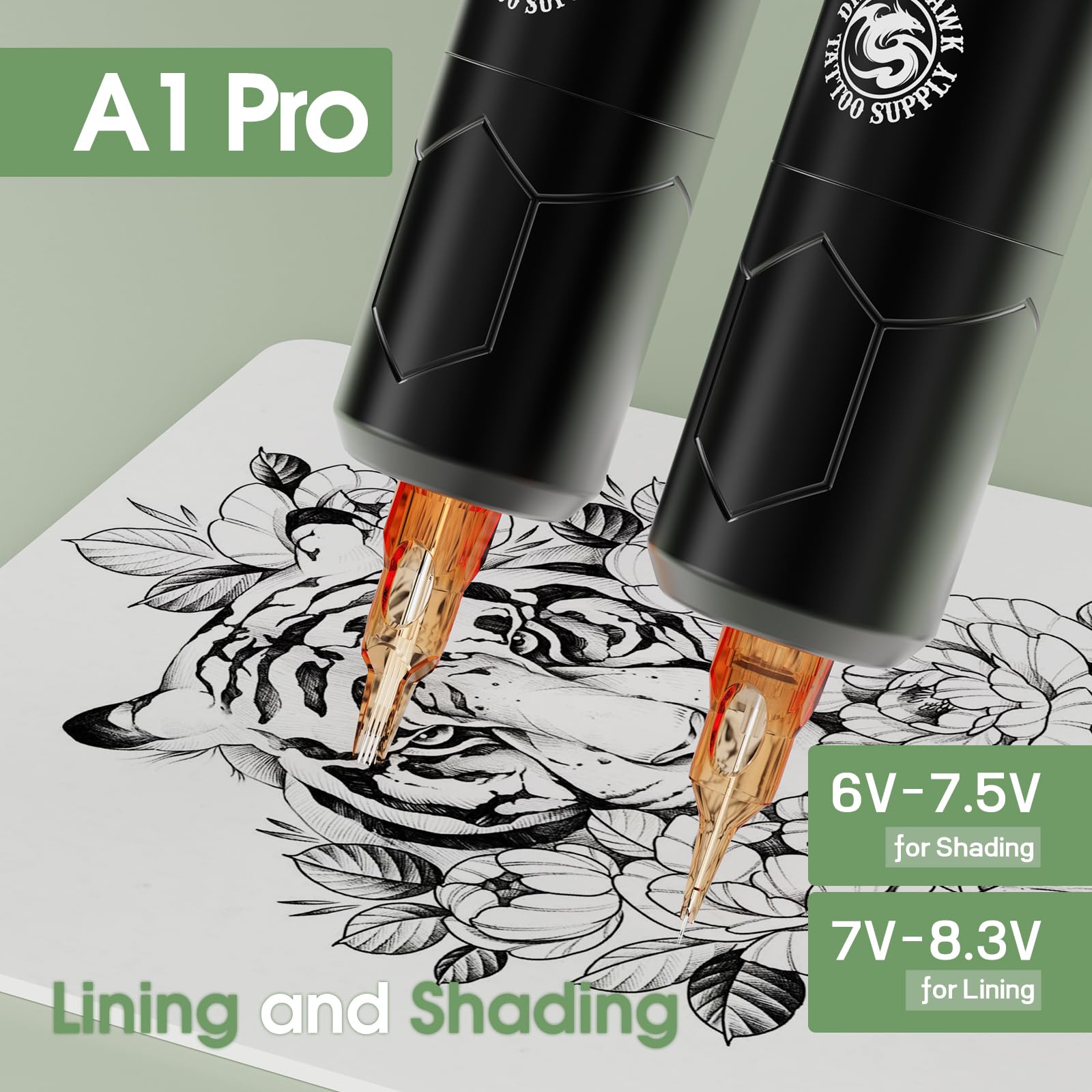 Dragonhawk A1 Pro complete kit with ink and essentials for starting practice.