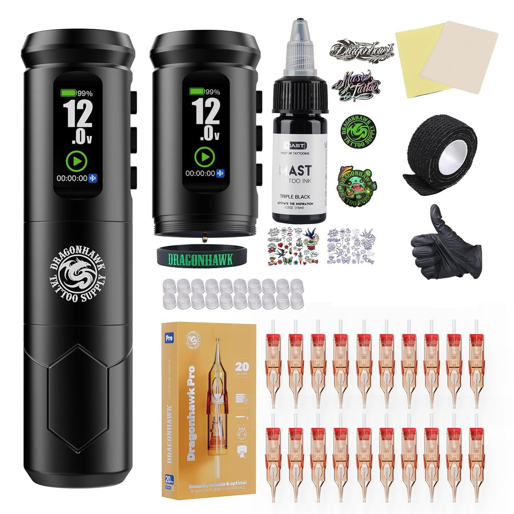 Dragonhawk A1 Pro tattoo pen rotary for smooth lining and shading on the go.