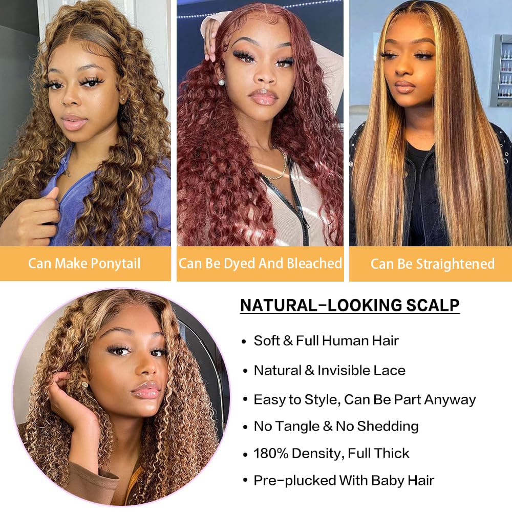 Draixil pre-plucked curly wig with 200% density for fuller appearance.