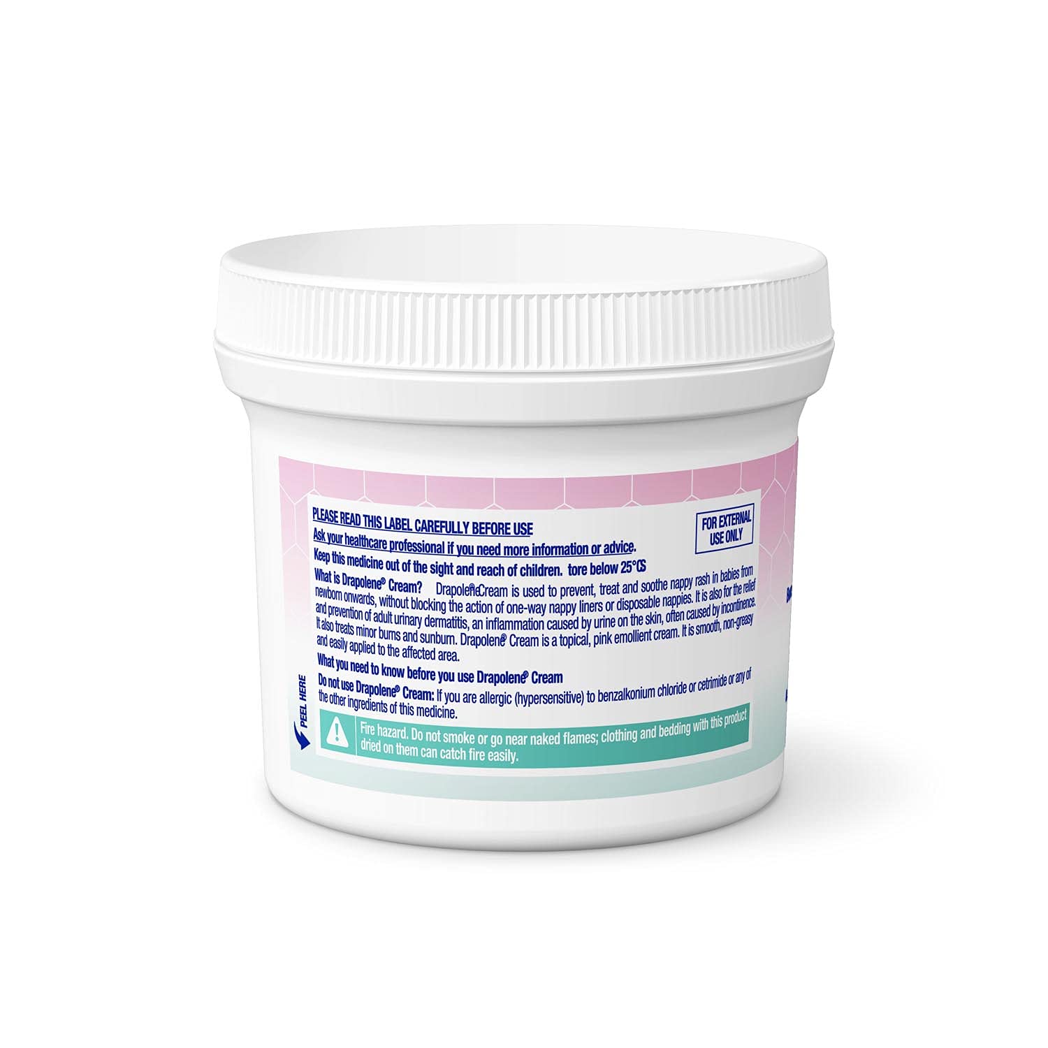 Drapolene Cream 350g label highlighting antiseptic emollient use