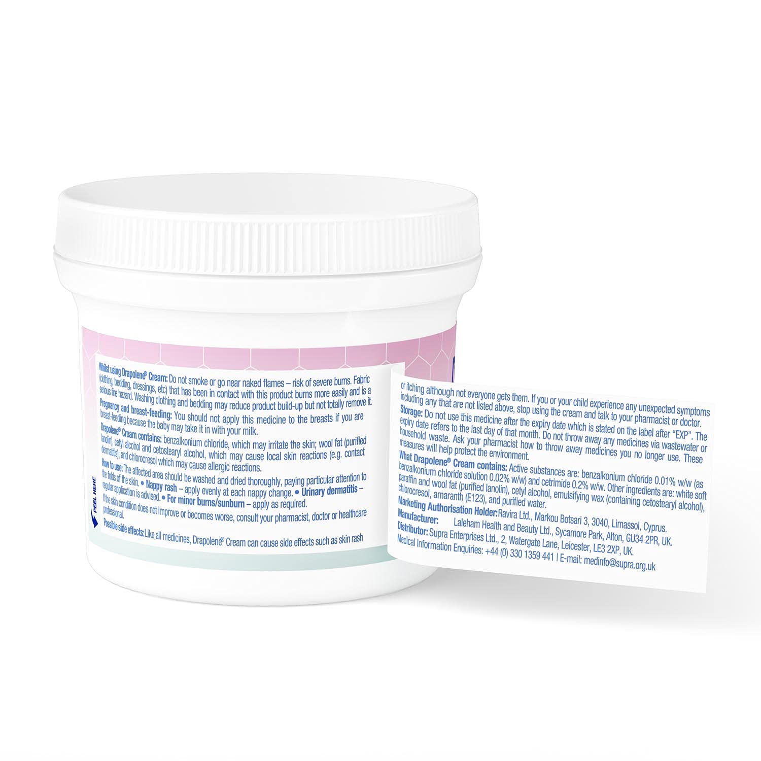 Texture swatch of Drapolene Cream 350g for non-greasy moisture