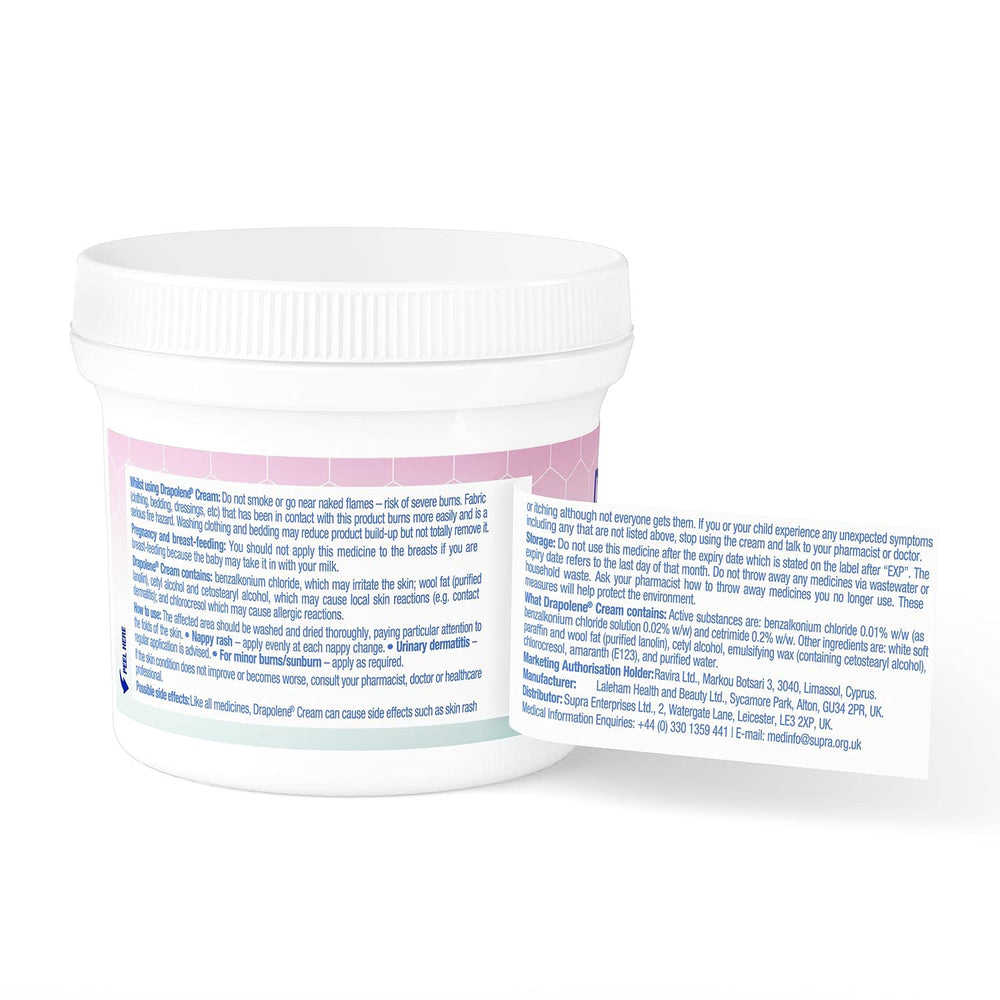 Texture swatch of Drapolene Cream 350g for non-greasy moisture