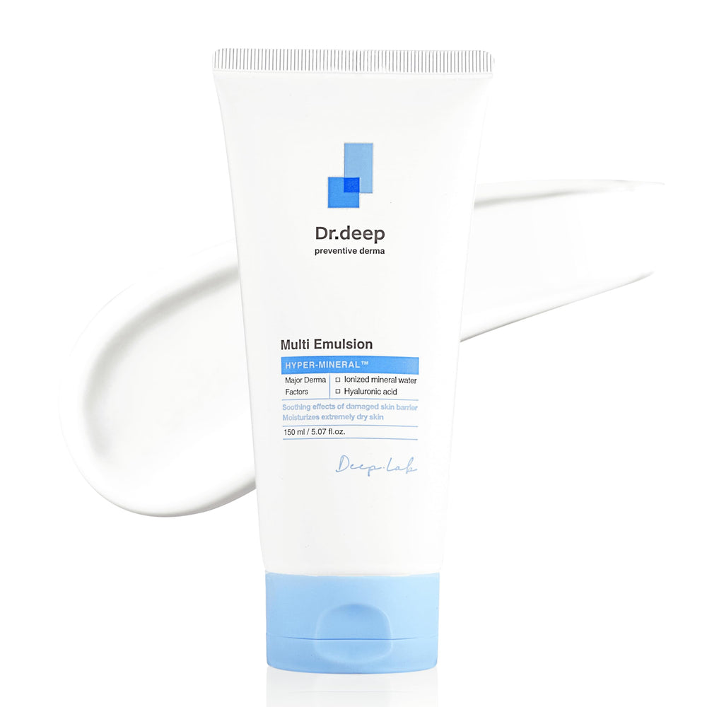 Dr.Deep Multi Emulsion bottle front showing lightweight hydration for sensitive skin