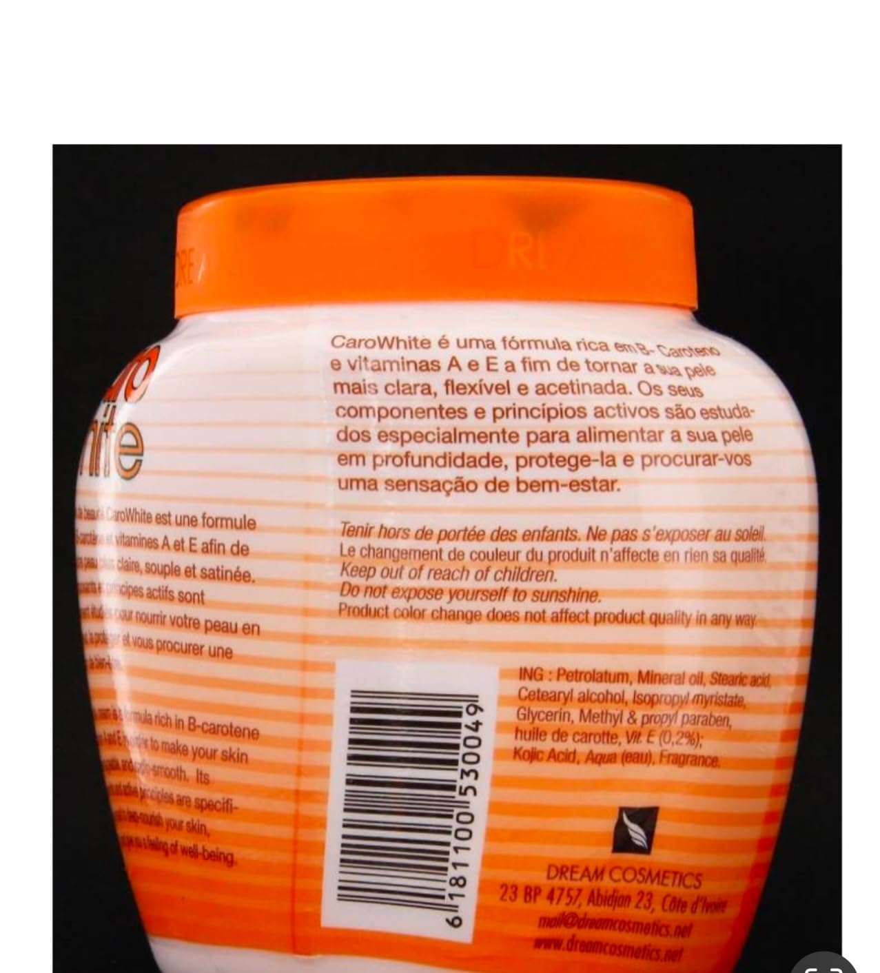 Dream Cosmetics cream jar packaging, convenient 300ml pack ideal for regular moisturization.
