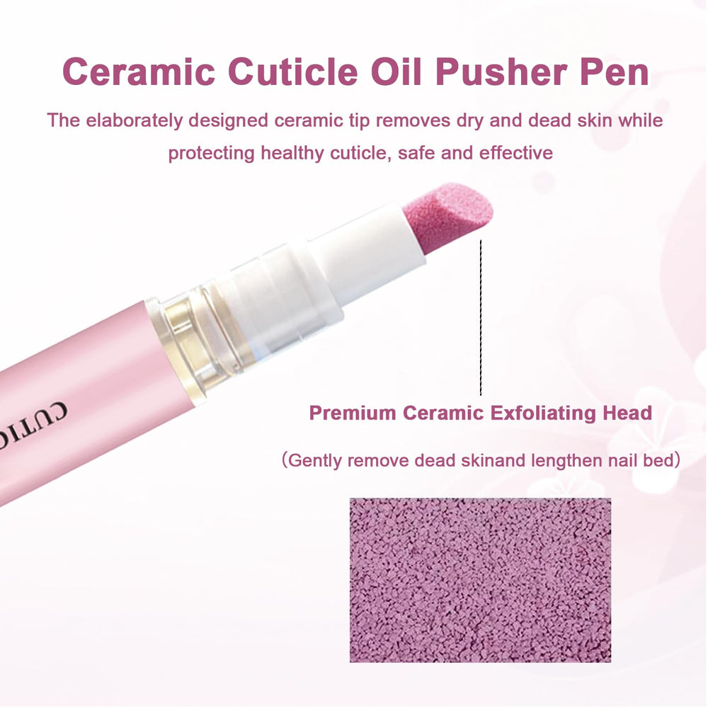 DreamCatching ceramic exfoliating head clears dead skin around nails for smoother prep.