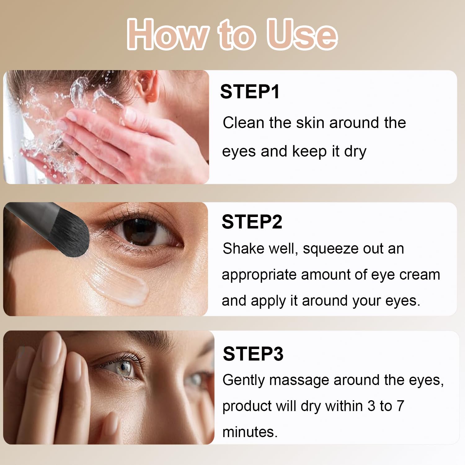 Using DreamCatching Eye Tightener in a simple daily routine