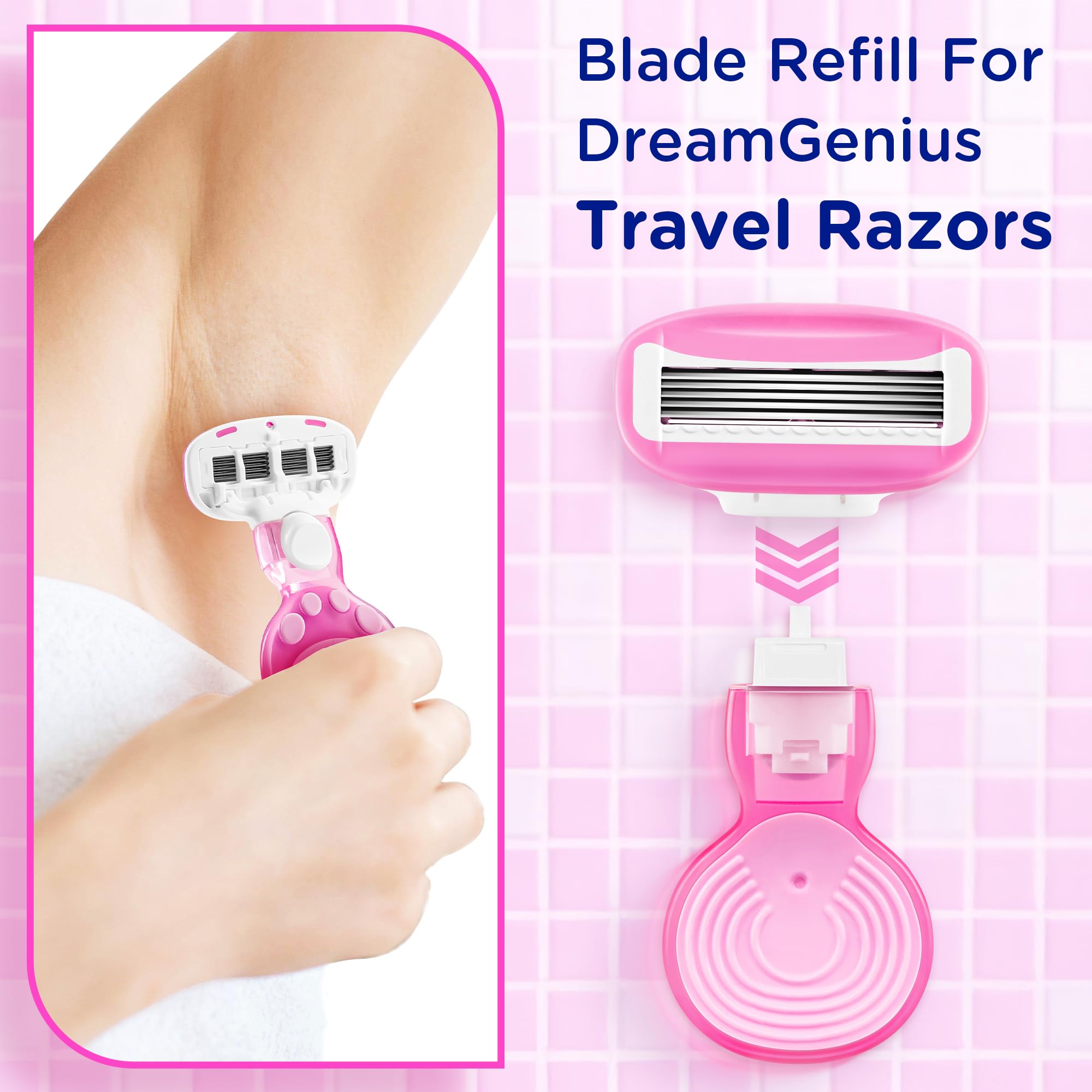 DreamGenius compact travel razor head fits in a gym bag