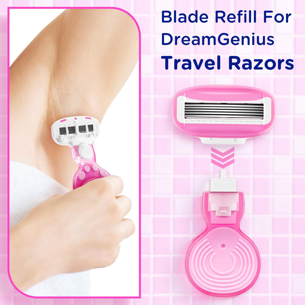 DreamGenius compact travel razor head fits in a gym bag